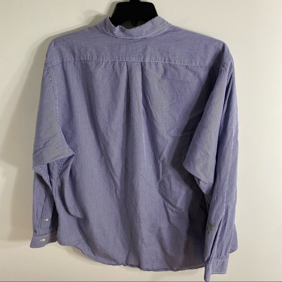 Ralph Lauren Checkered Button Down Shirt Sz 18 36/37 Blue - Picture 5 of 6
